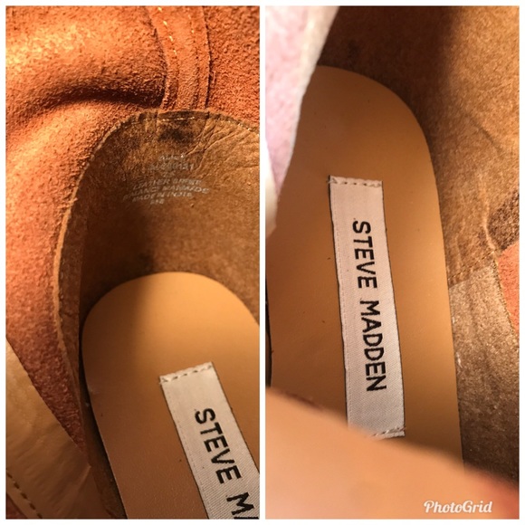 Steve Madden Alick Brown Leather Moto Buckle Boots - Picture 8 of 8